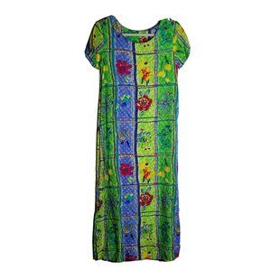 XID Xtreme Island Designs Bright Multi Color Floral Women’s Hawaii Dress  XSmall